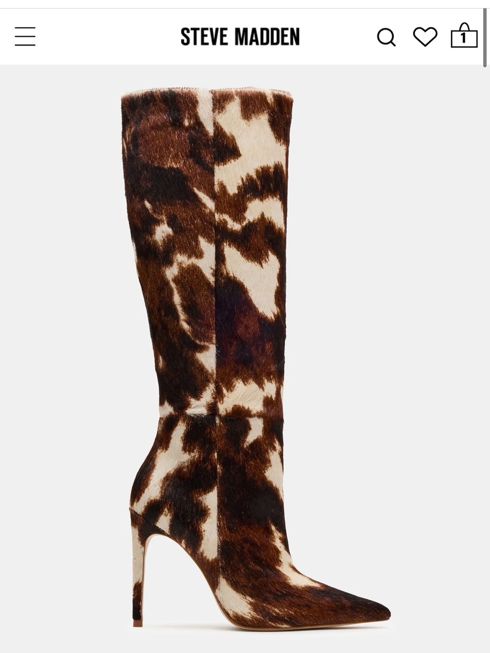 Steve Madden nitro cow print boots